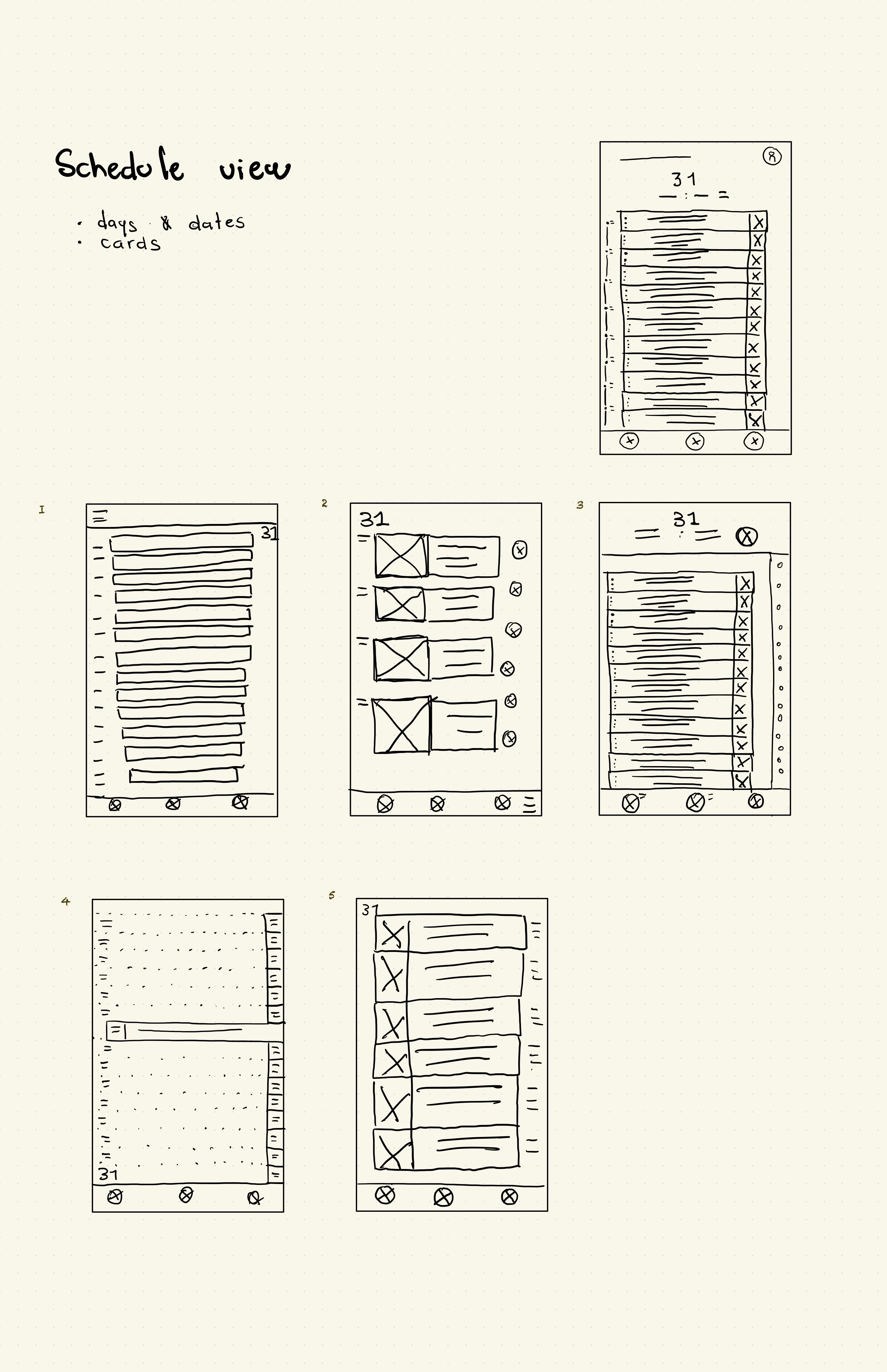 Schedule intake wireframe