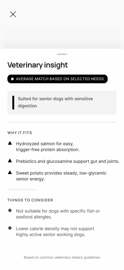 Vet insight drawer lofi mockup